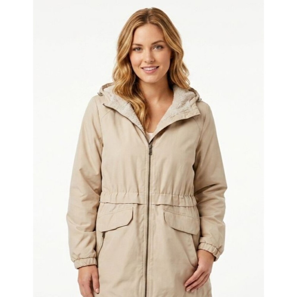 Free Country Women’s XL Tan Butter Pile Lined Anorak Jacket Softshell EUC F24